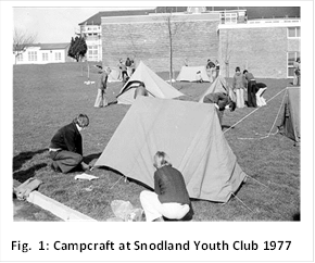  
Fig.  9: Campcraft at Snodland Youth Club 1977

